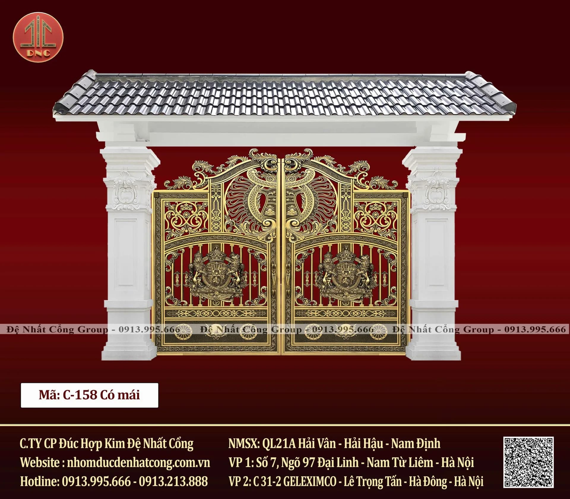 Cổng Nhôm Đúc Phù Điêu Mới Nhất C21