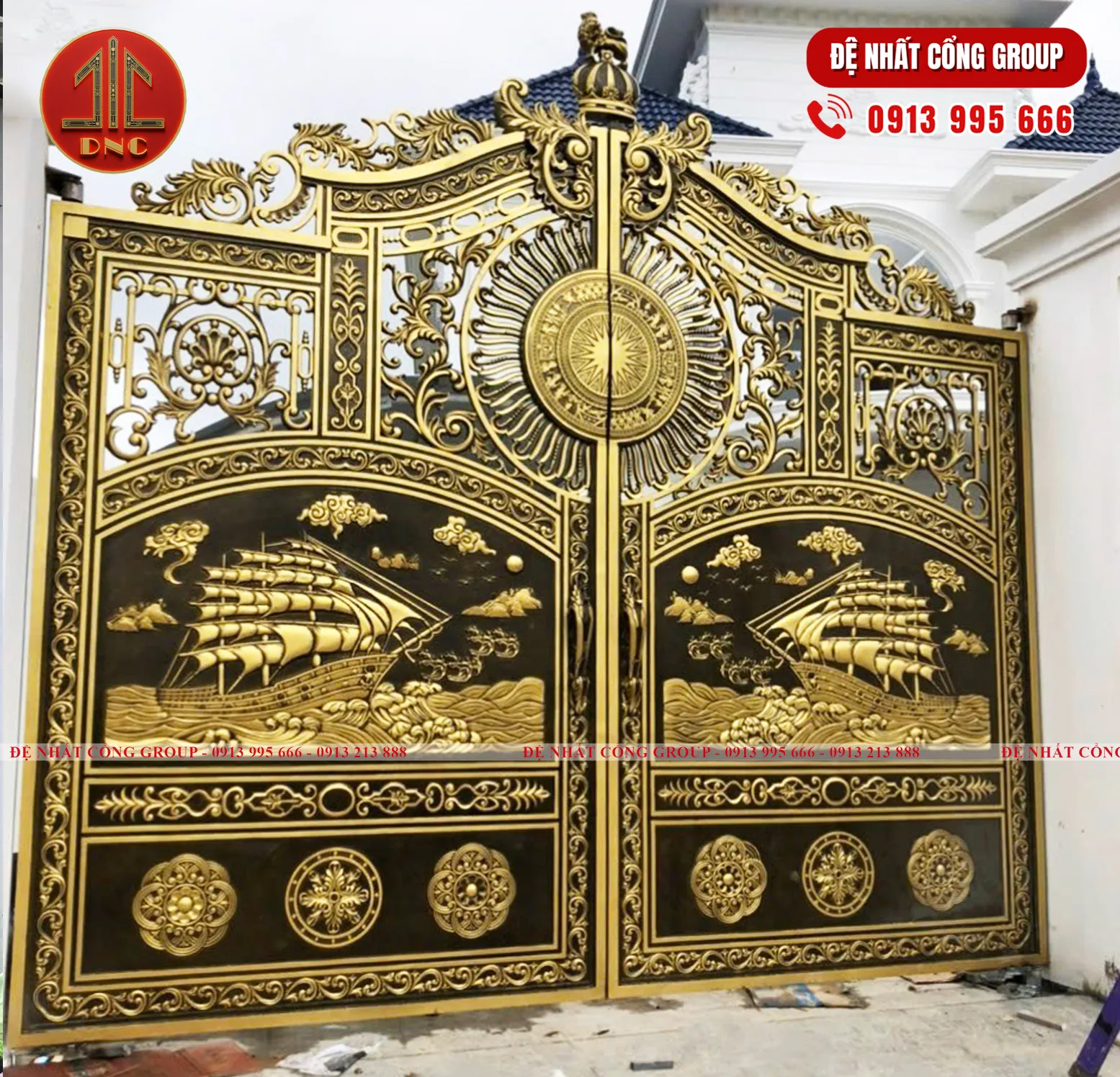 Mẫu cổng nhôm đúc thuận buồm xuôi gió