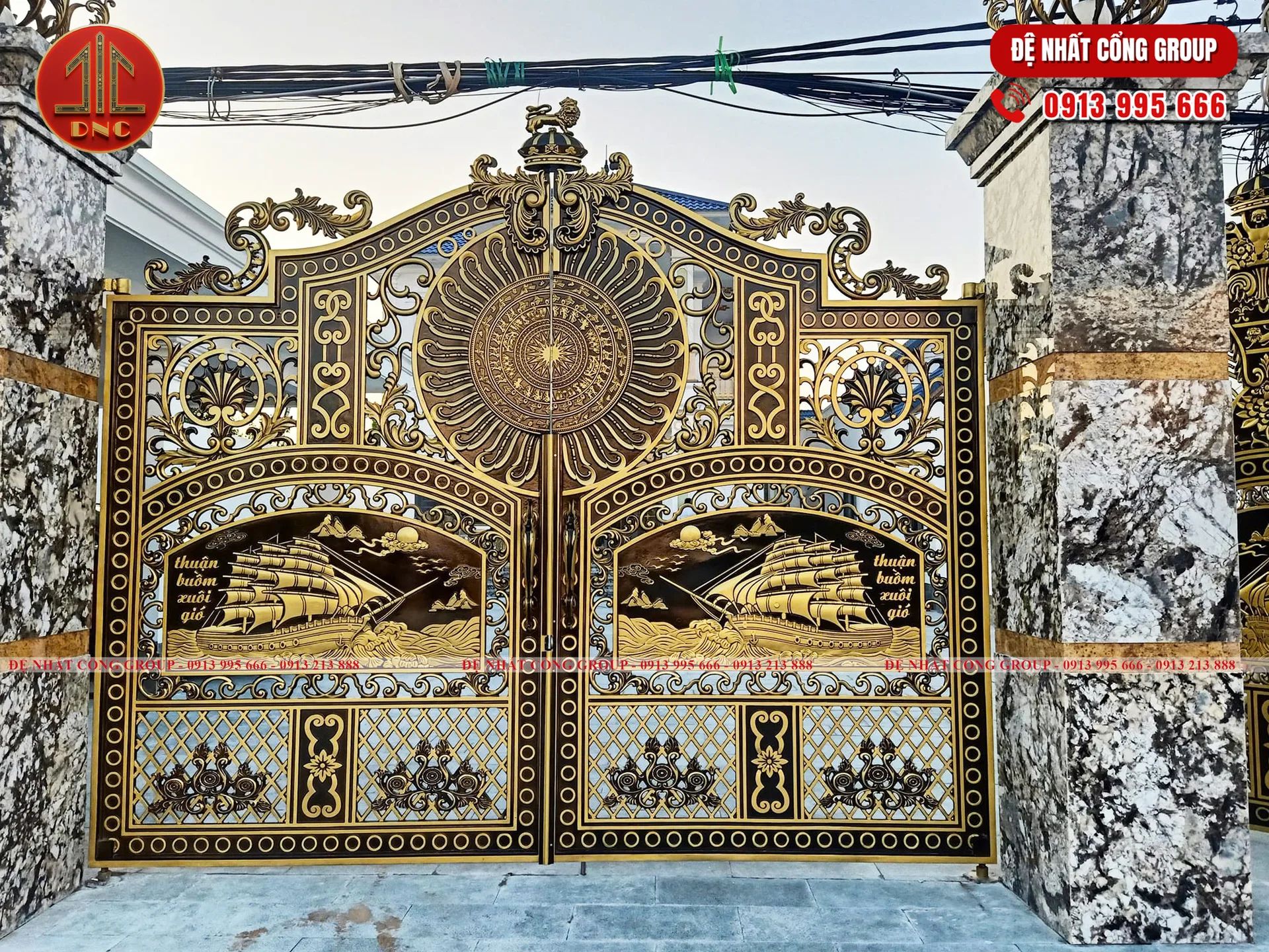 Họa tiết cổng nhôm đúc và phong thủy