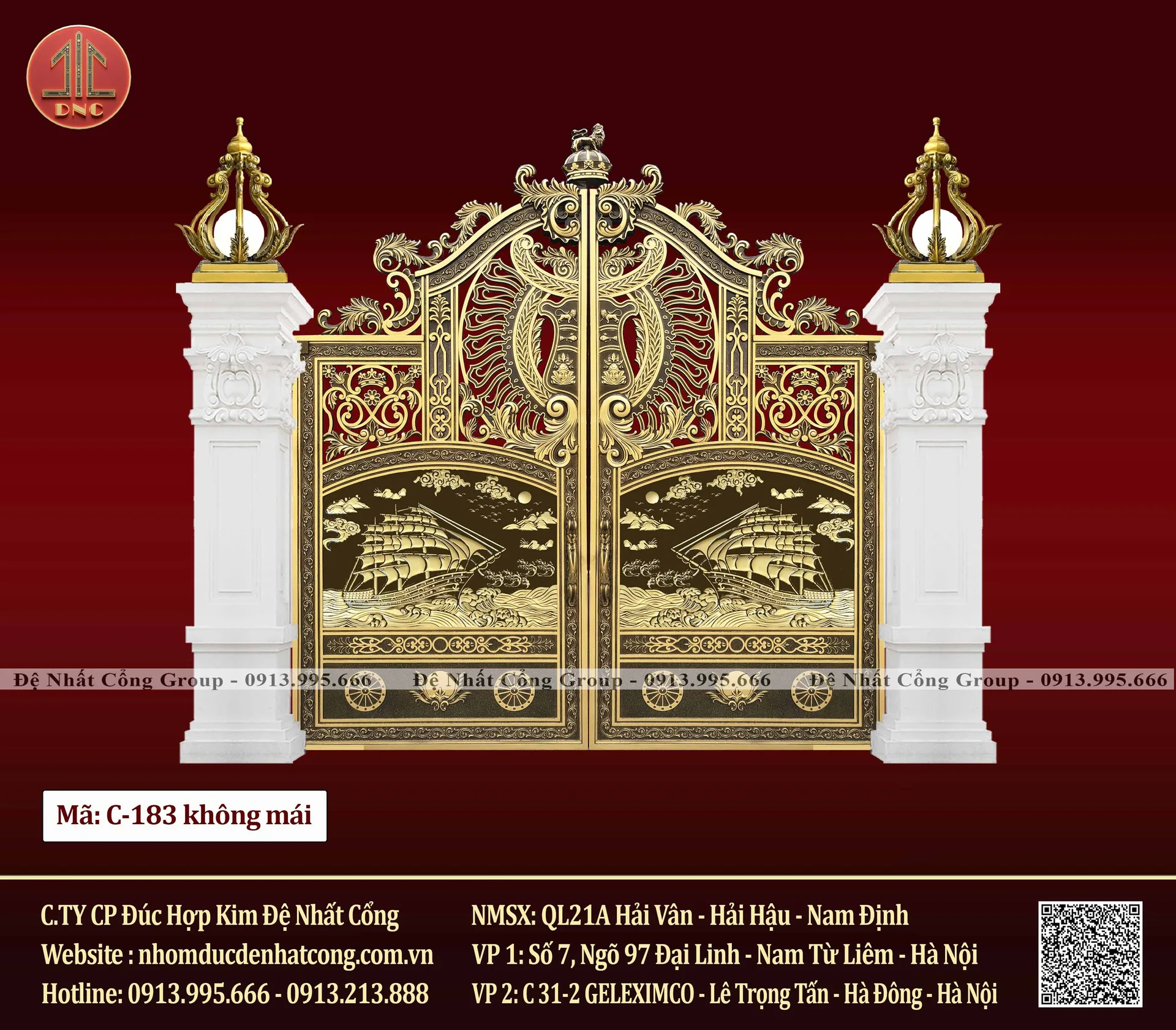 Mẫu cổng nhôm đúc thuận buồm xuôi gió 2025
