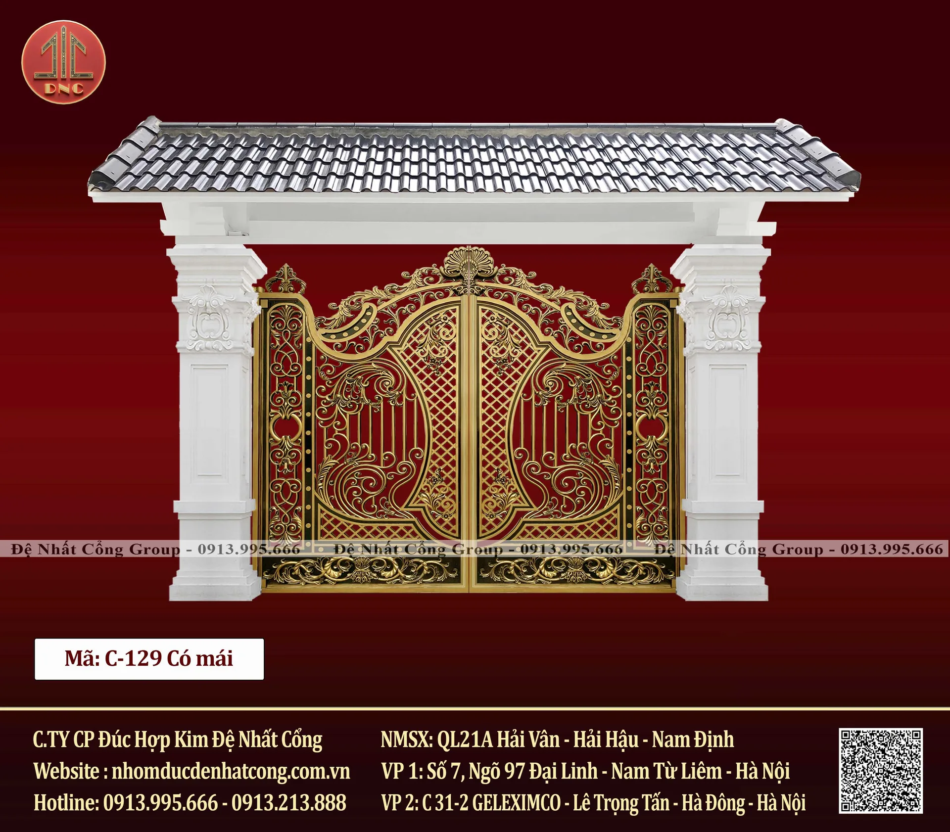 Mẫu cổng nhôm đúc đẹp 2025