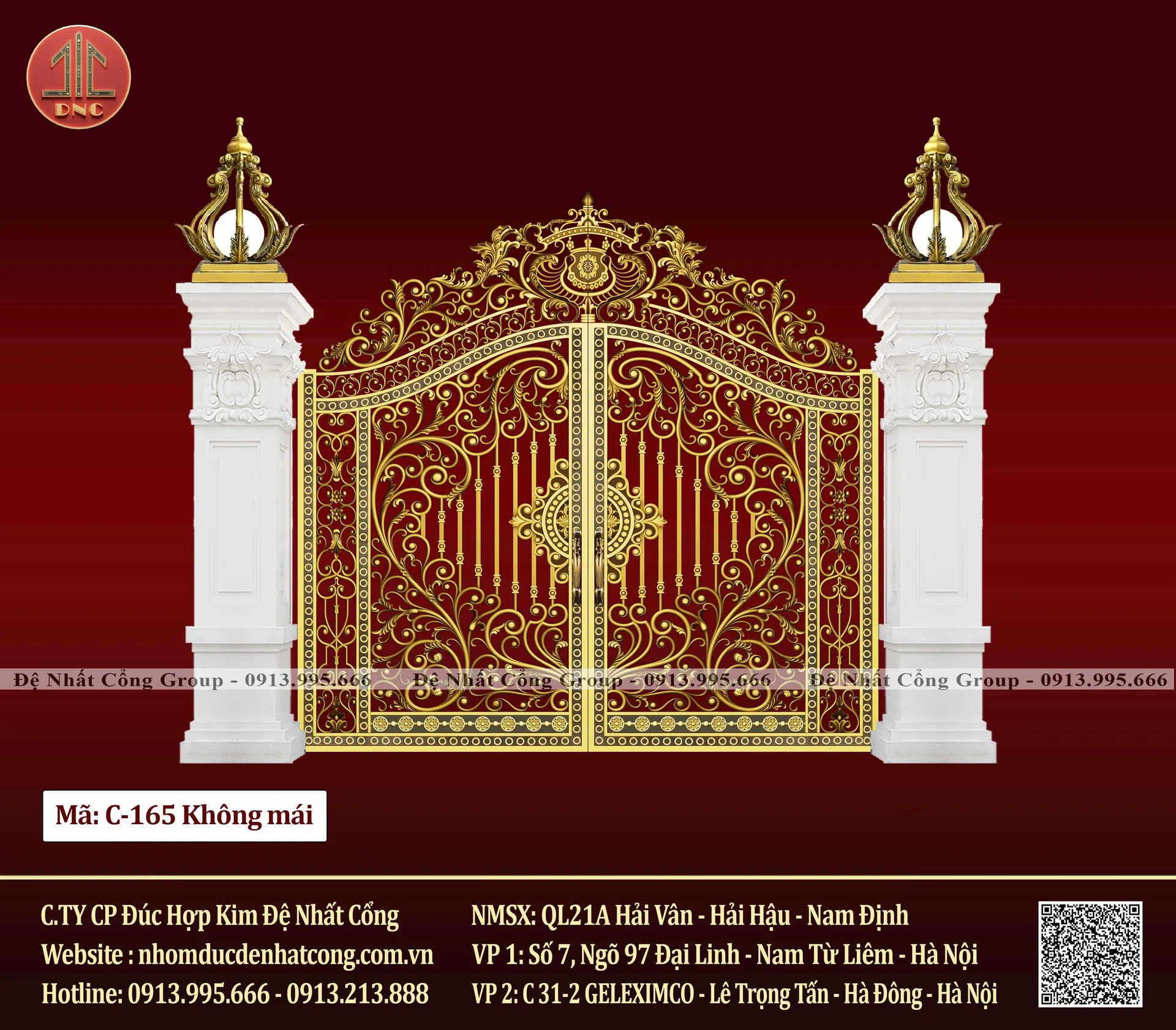 Mẫu cổng nhôm đúc đẹp 2025