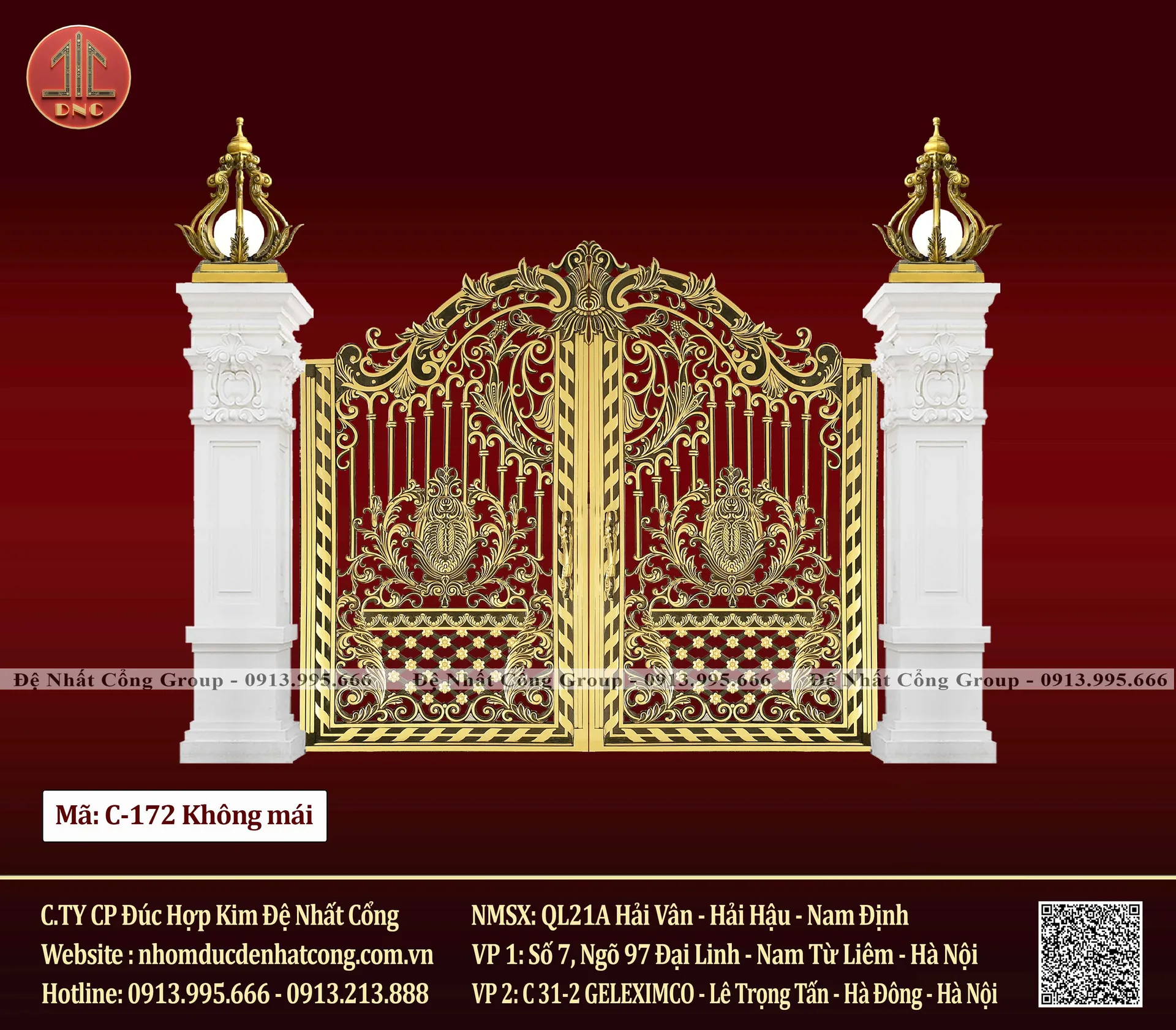 Mẫu cổng nhôm đúc đẹp 2025