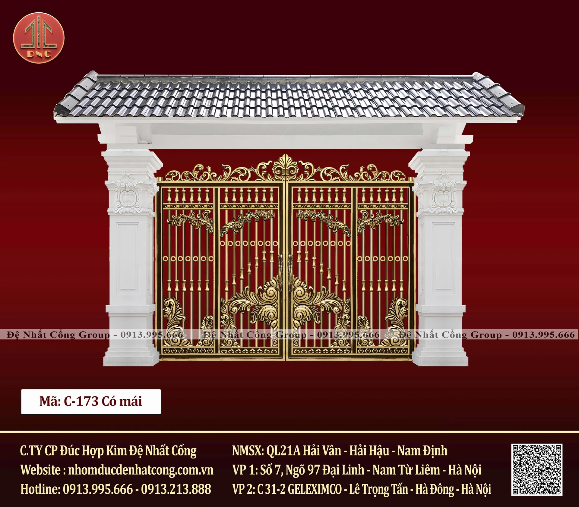 Mẫu cổng nhôm đúc đẹp 2025