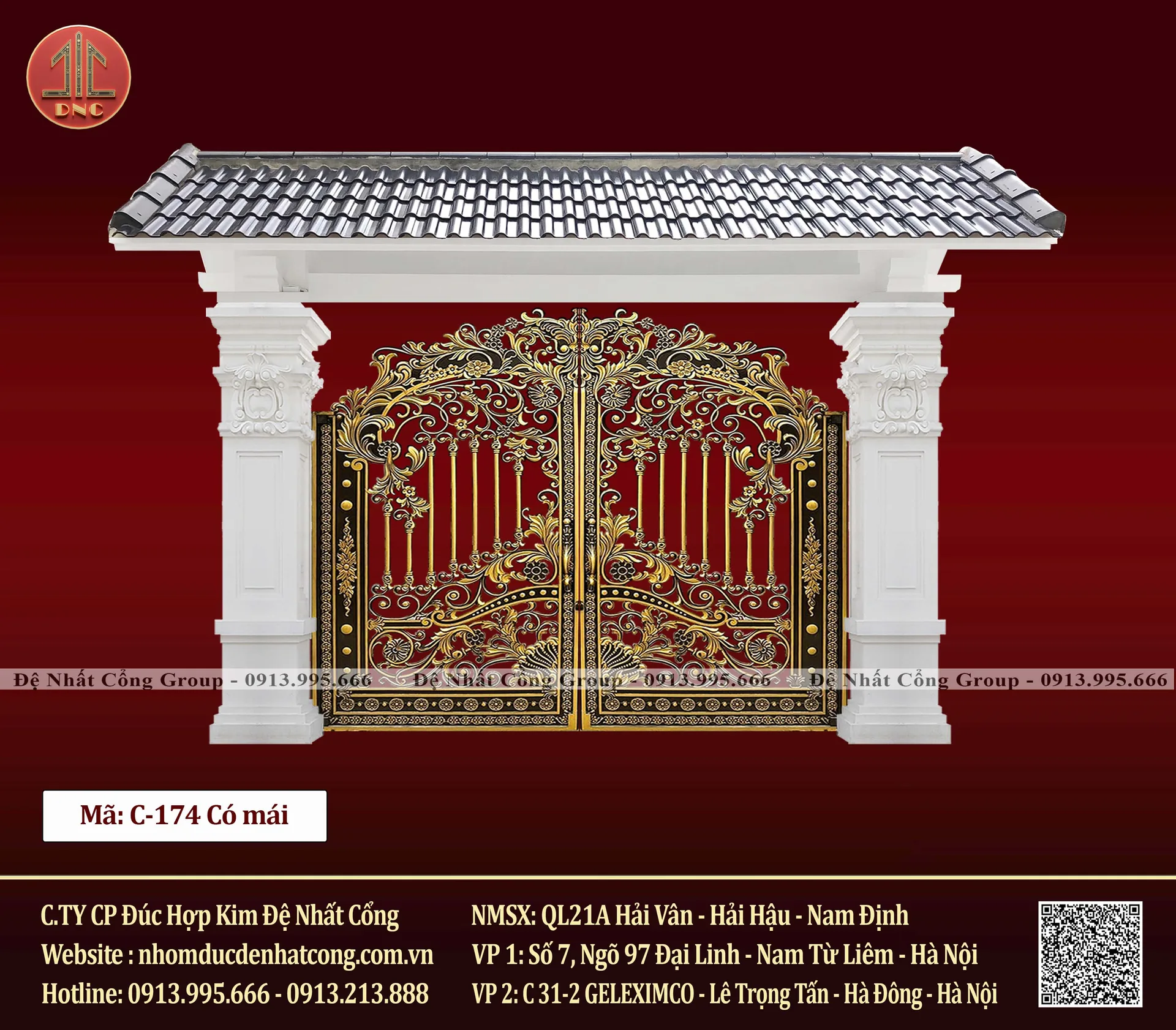 Mẫu cổng nhôm đúc đẹp 2025