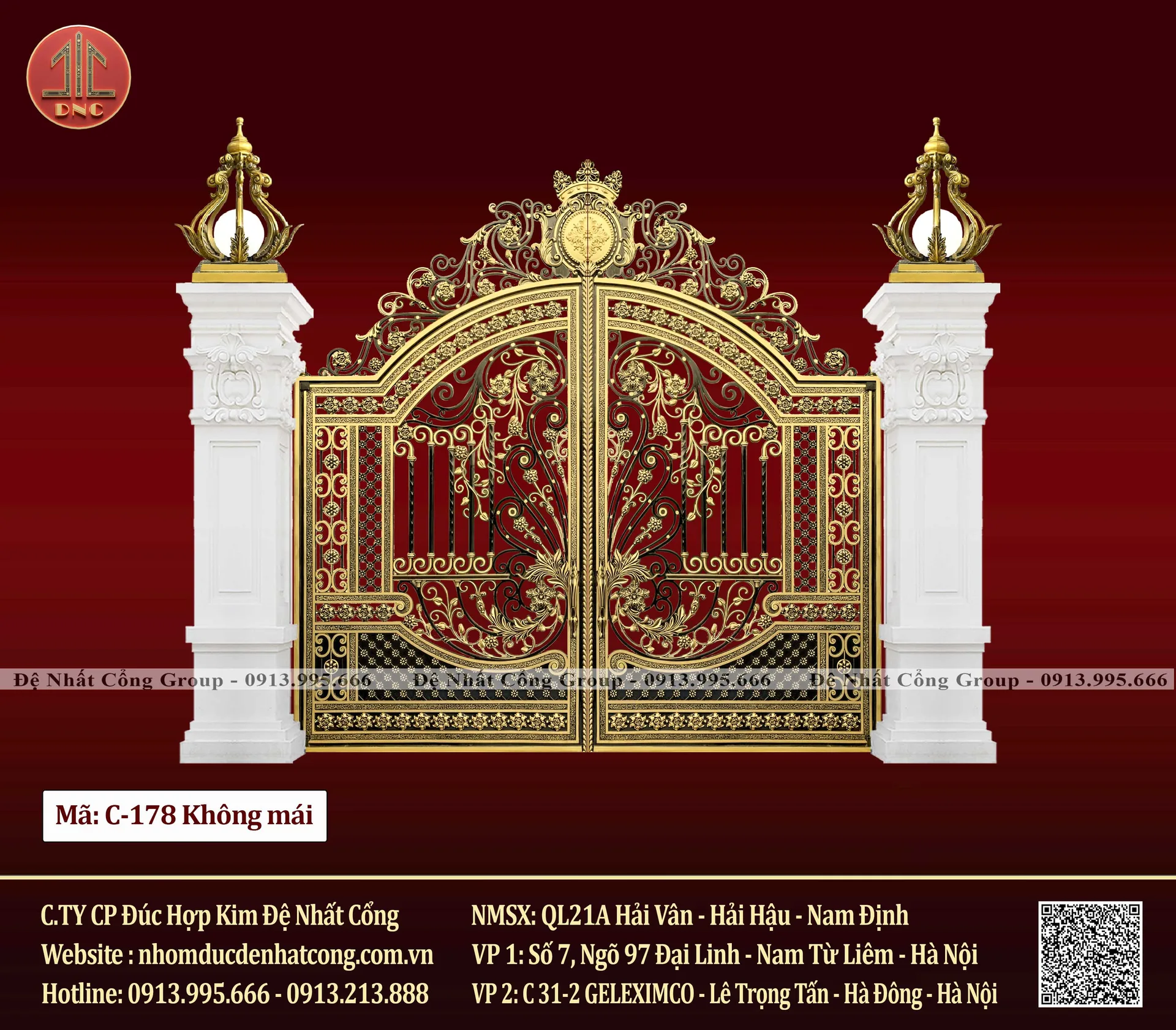 Mẫu cổng nhôm đúc đẹp 2025